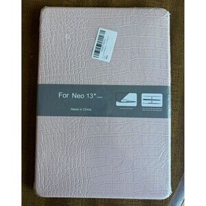 Pink Faux Leather Case w/ Port Access for MacBook Air 13" A3404 Neo 13"